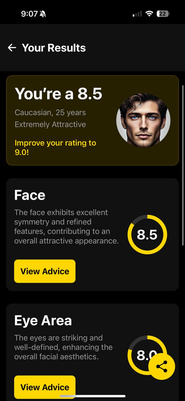 MAXXED Facial Analysis Progress Screen